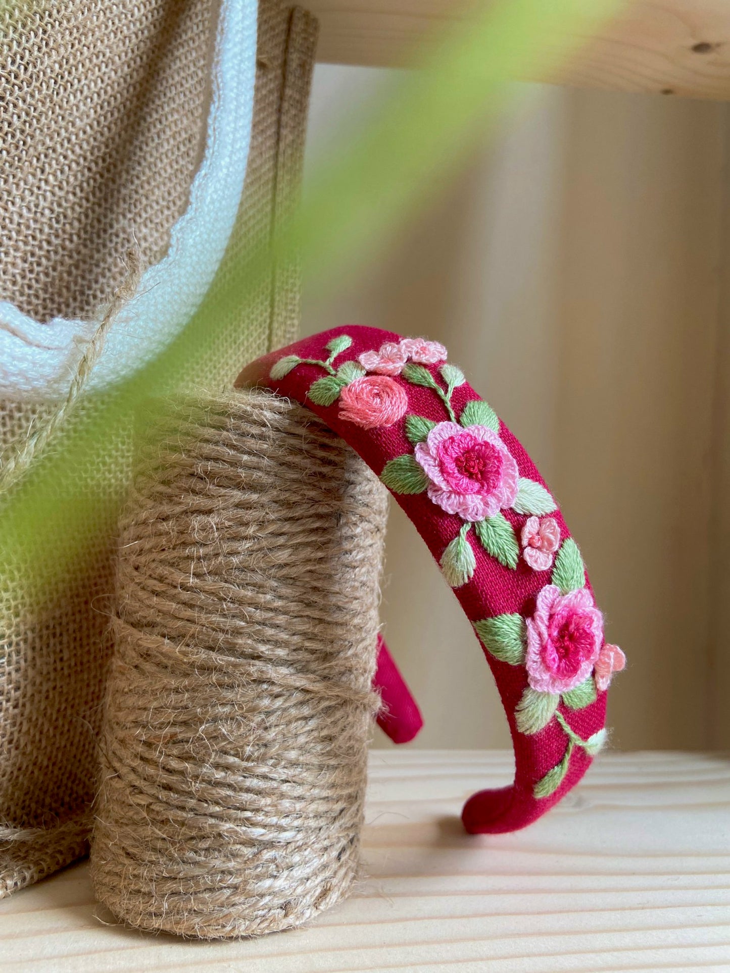 Unique Flower Embroidered Headband, Flower headband