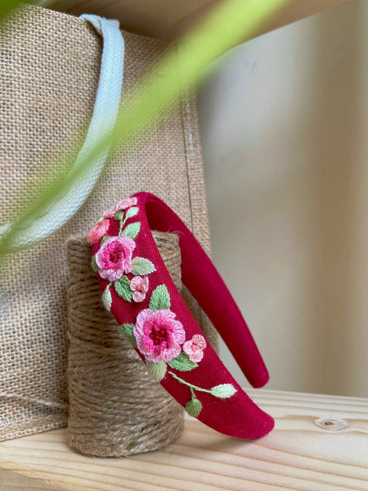 Unique Flower Embroidered Headband, Flower headband