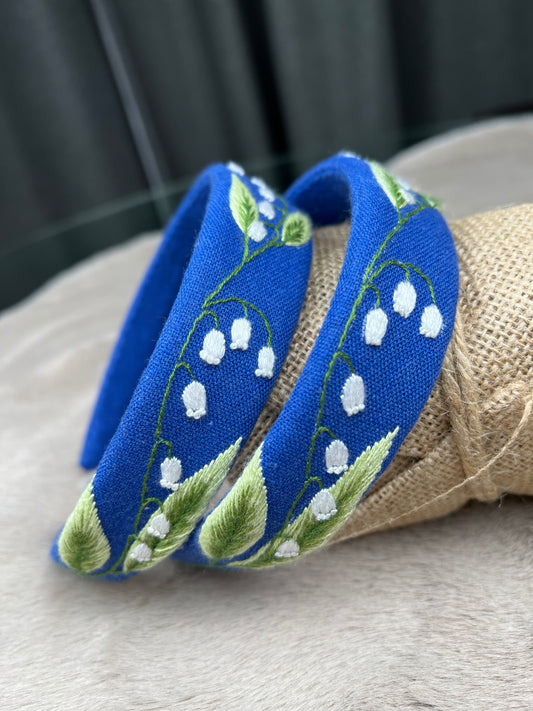 Lilly of the valley Embroidery headband