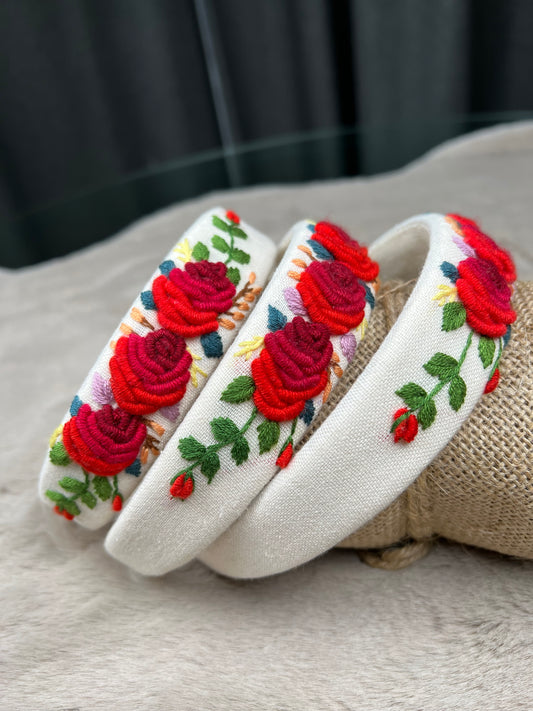 Unique Flower Embroidered Headband