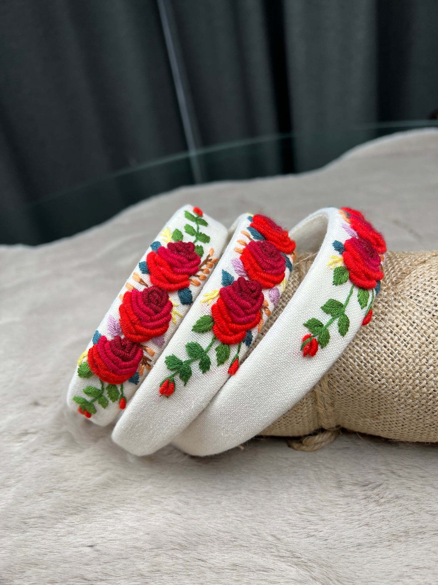 Unique Flower Embroidered Headband