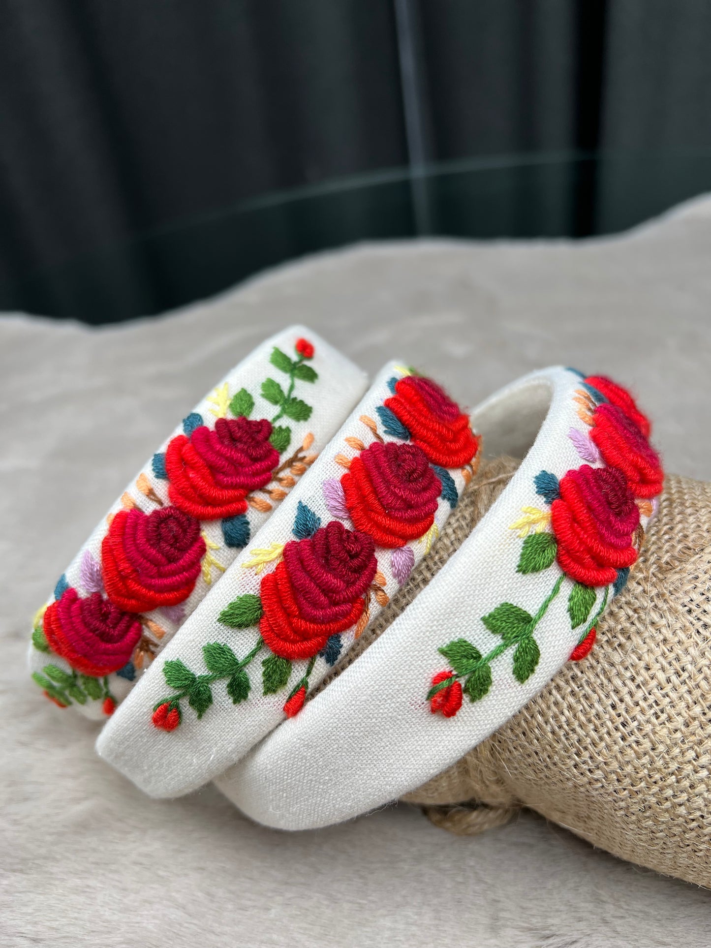 Unique Flower Embroidered Headband