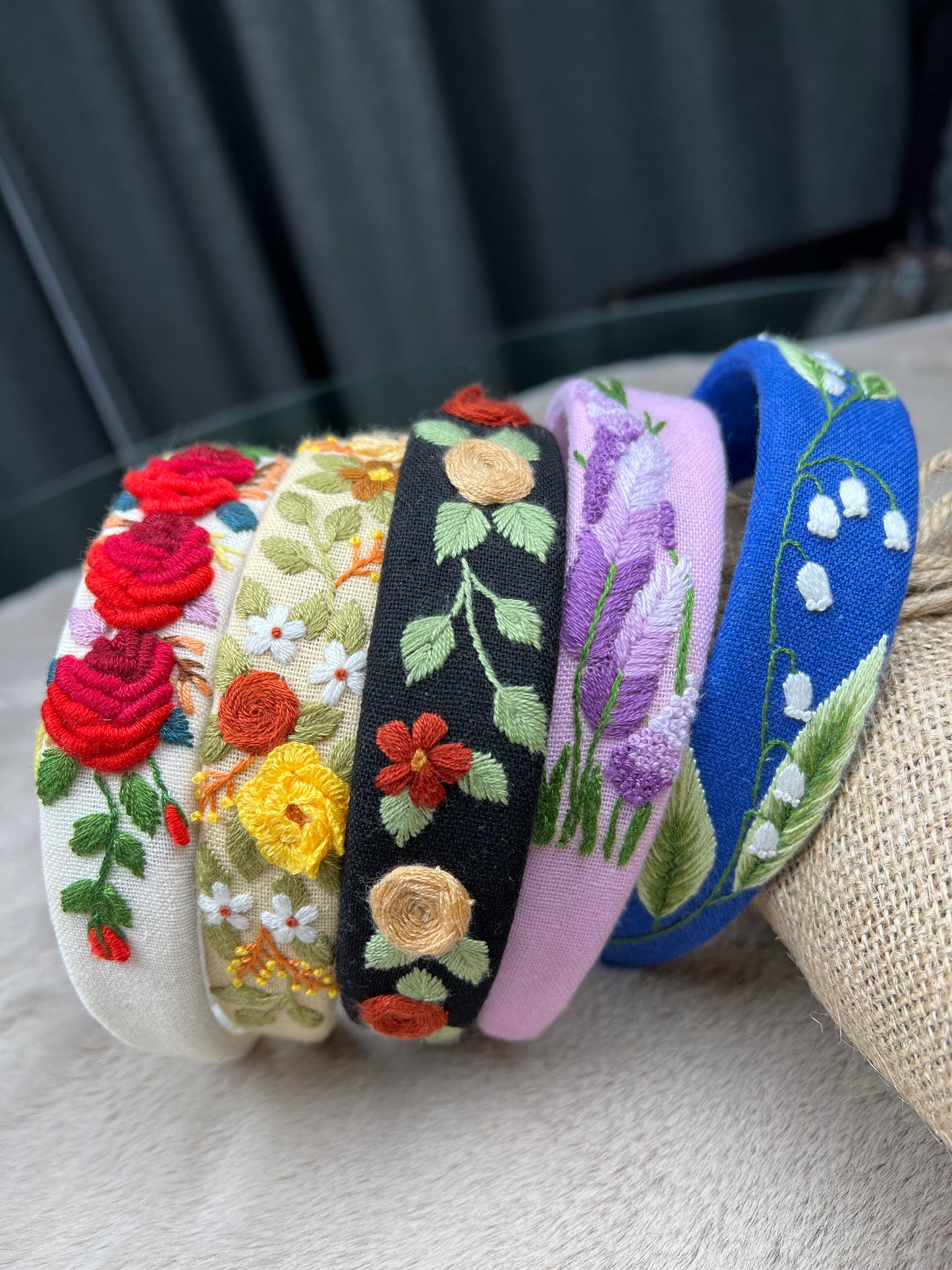 Unique Flower Embroidered Headband