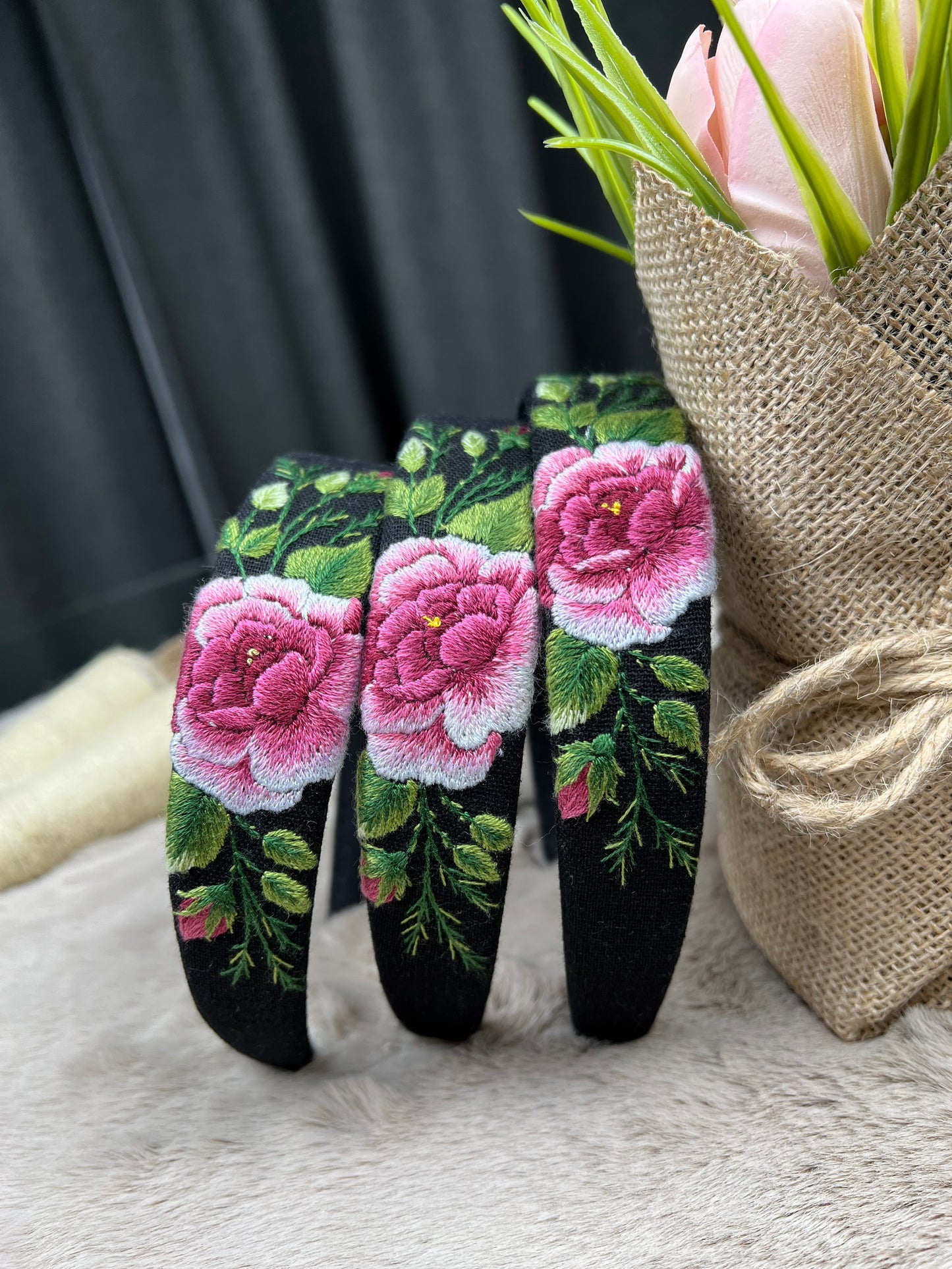 Unique Flower Embroidered Headband