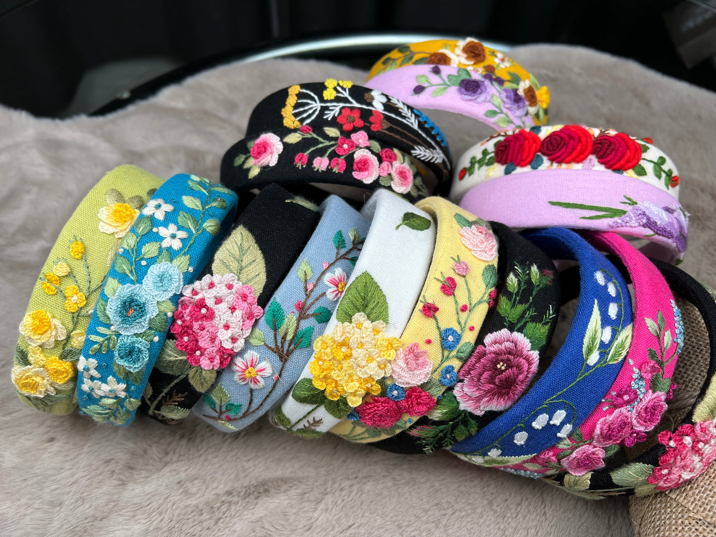 Unique Flower Embroidered Headband