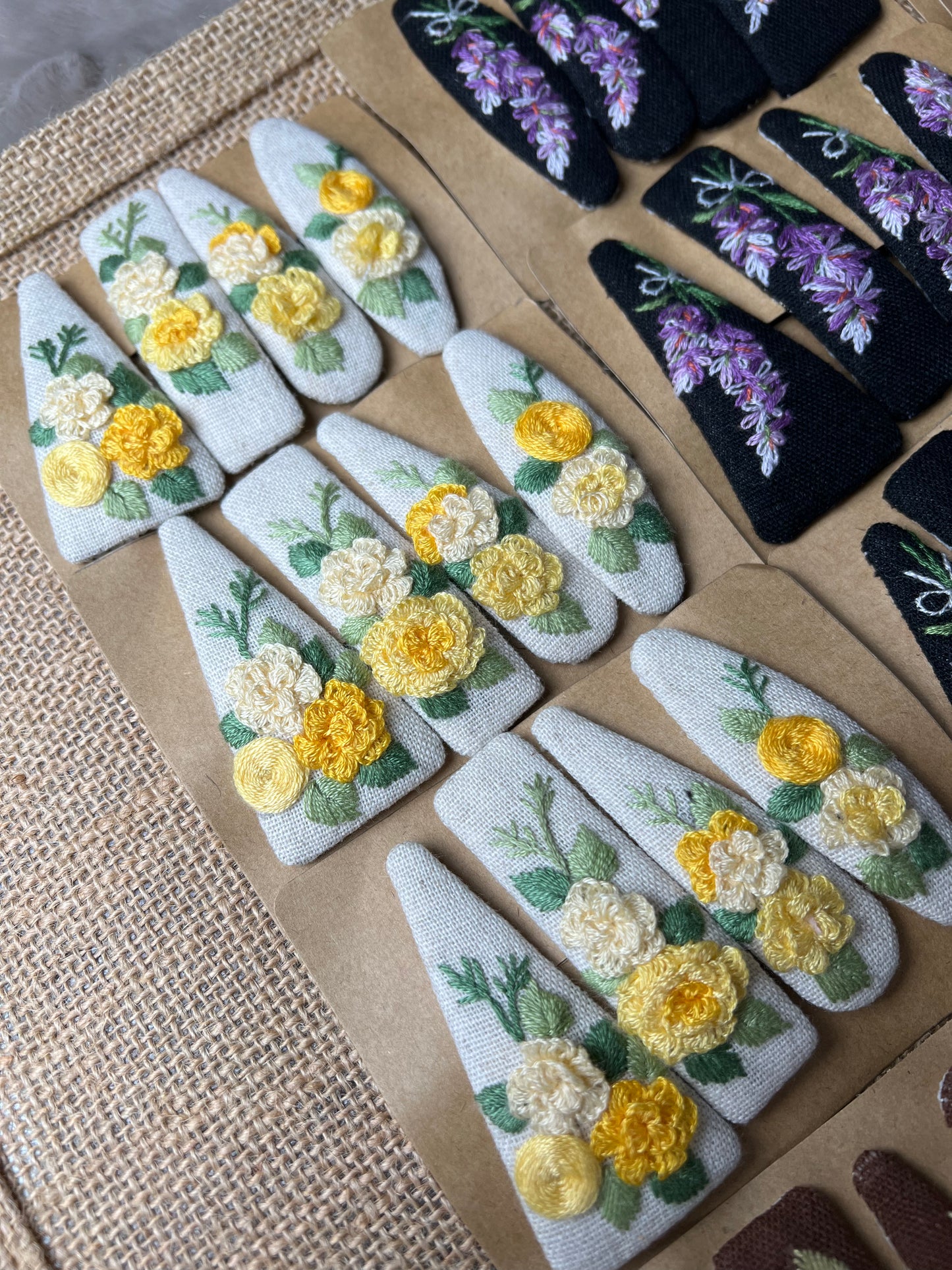 Unique Flower Embroidered Hair Clip,