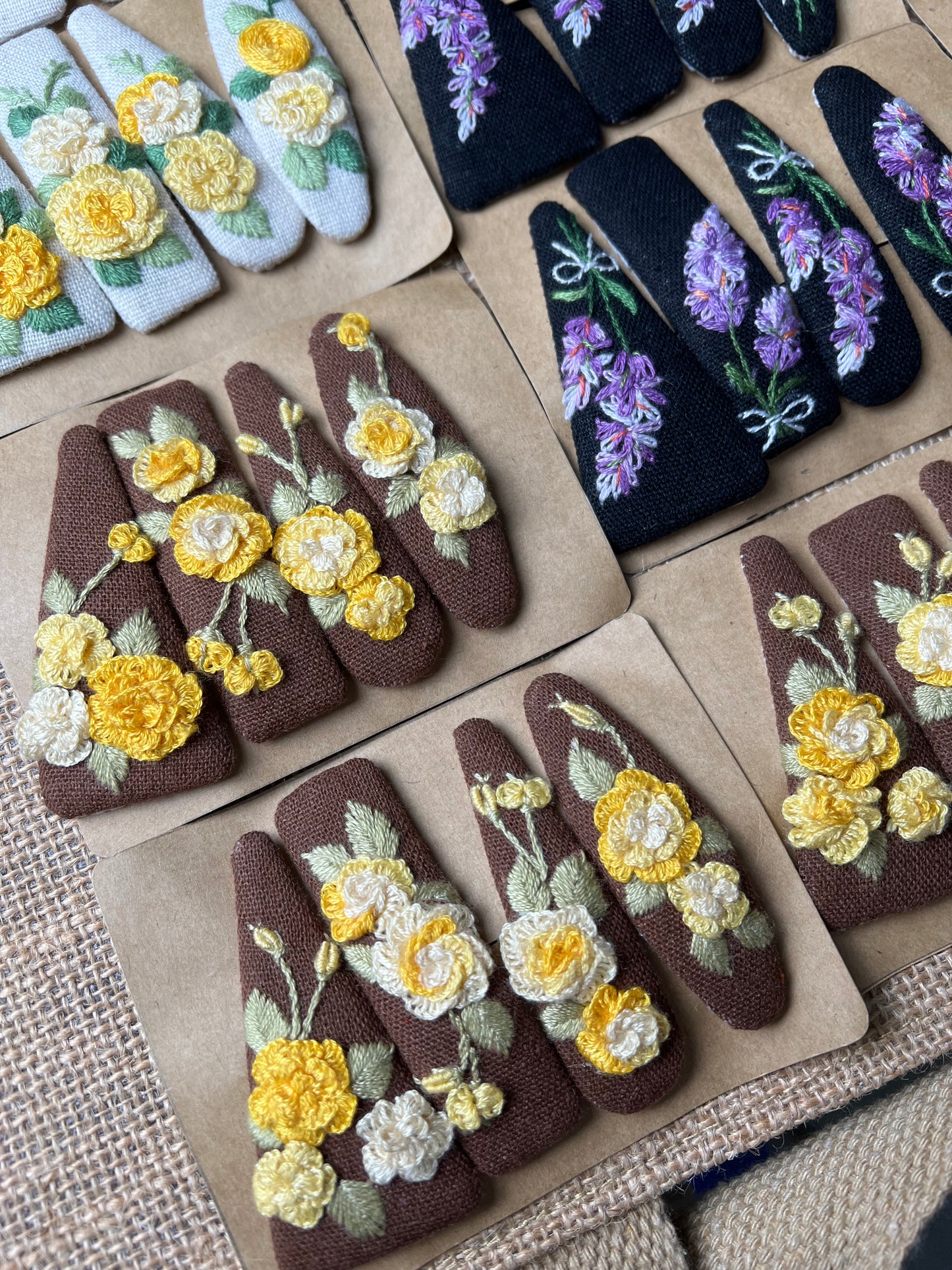 Unique Flower Embroidered Hair Clip,