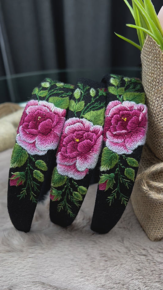 Unique Flower Embroidered Headband